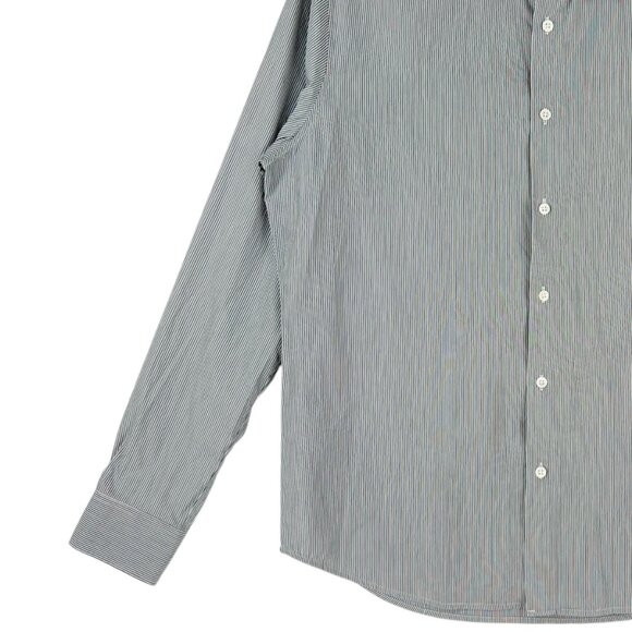 Theory Men's Grey Striped Button-Down Shirt Size L Long Sleeve Professional Wear - Picture 5 of 10